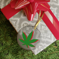 Xmas Weed Glass Ornament