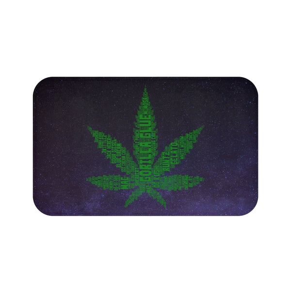 Cannabis Leaf Strains in Space [Bath Mat]
