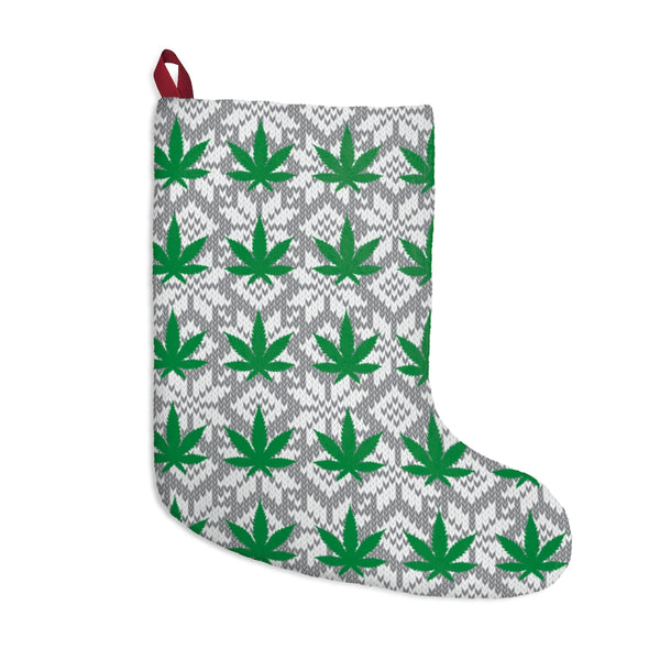 Christmas Cannabis [Knitted Pattern Print Stocking]